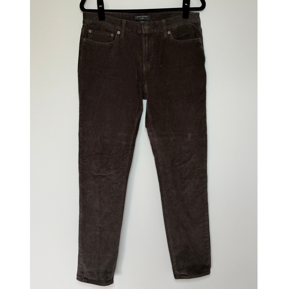 Banana Republic Travel Jean Cord Slim Fit Chocolate Plum Brown 32x34 S/599226